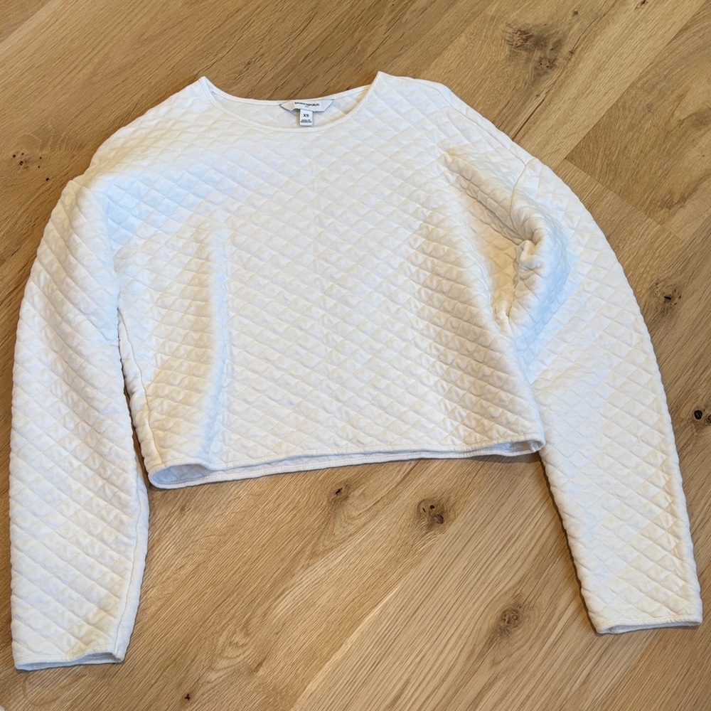 Banana Republic Cream Quilted Sweatshirt
